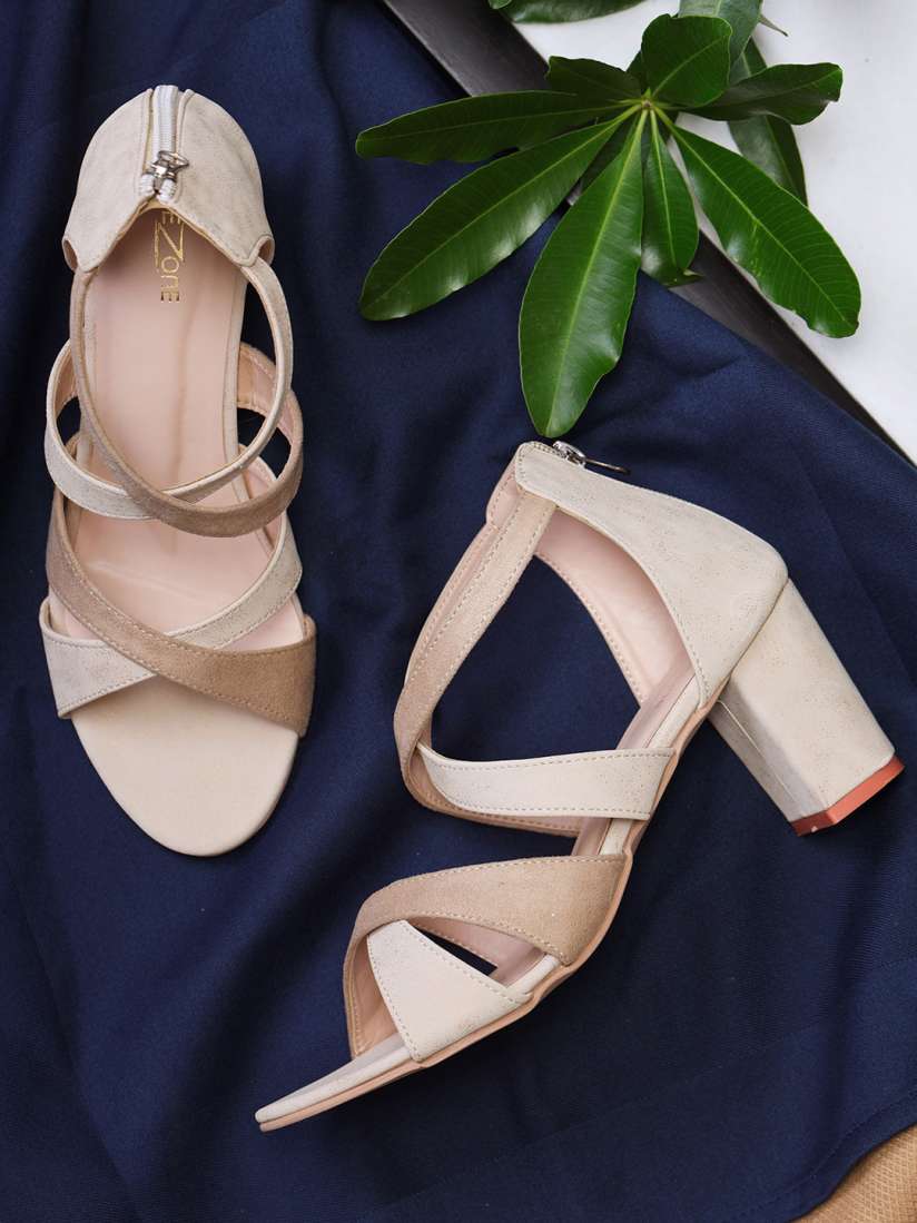 Cream block sandals discount