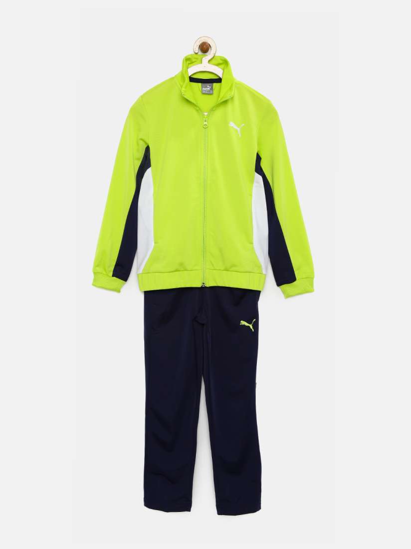 Boys green puma tracksuit sales