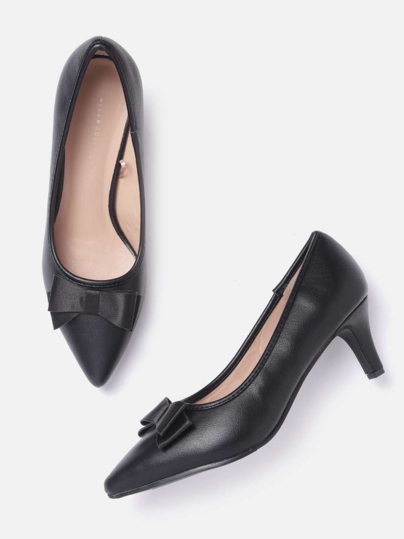 Buy Allen Solly Women Black Solid Pumps with Bow Detail Heels for Women 14566652 Myntra