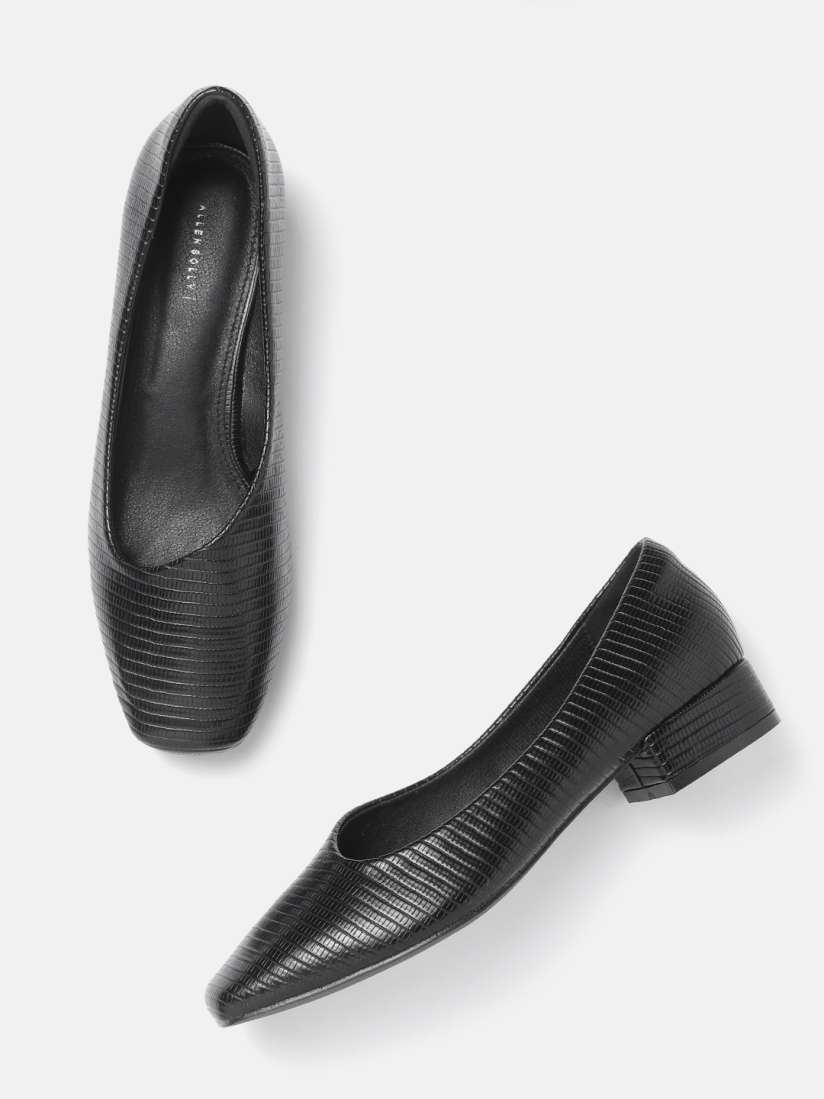 Buy Allen Solly Women Black Reptile Textured Ballerinas Flats for Women 14566654 Myntra