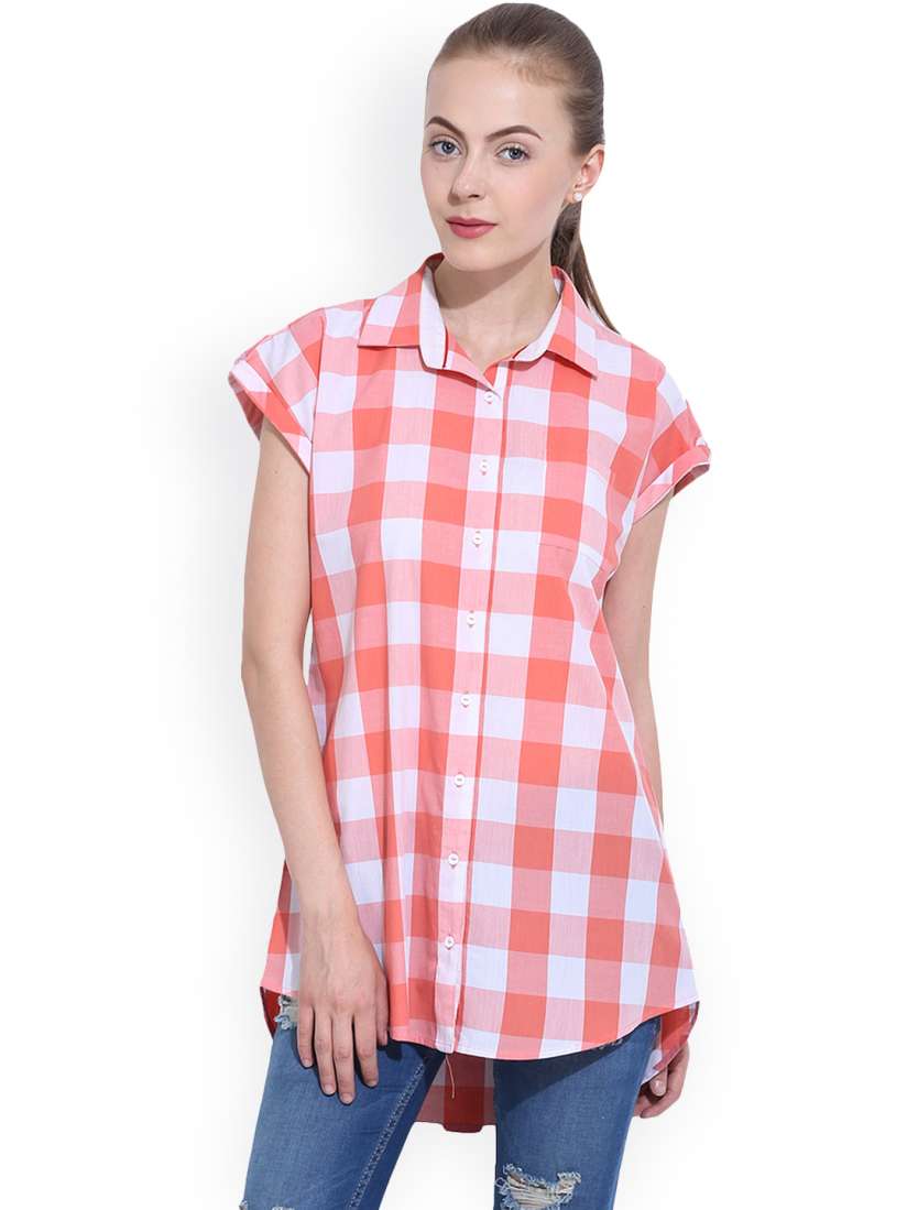 Buy Leo Sansini Pink Checked Comfort Fit Casual Shirt Shirts for Women 1457217 Myntra
