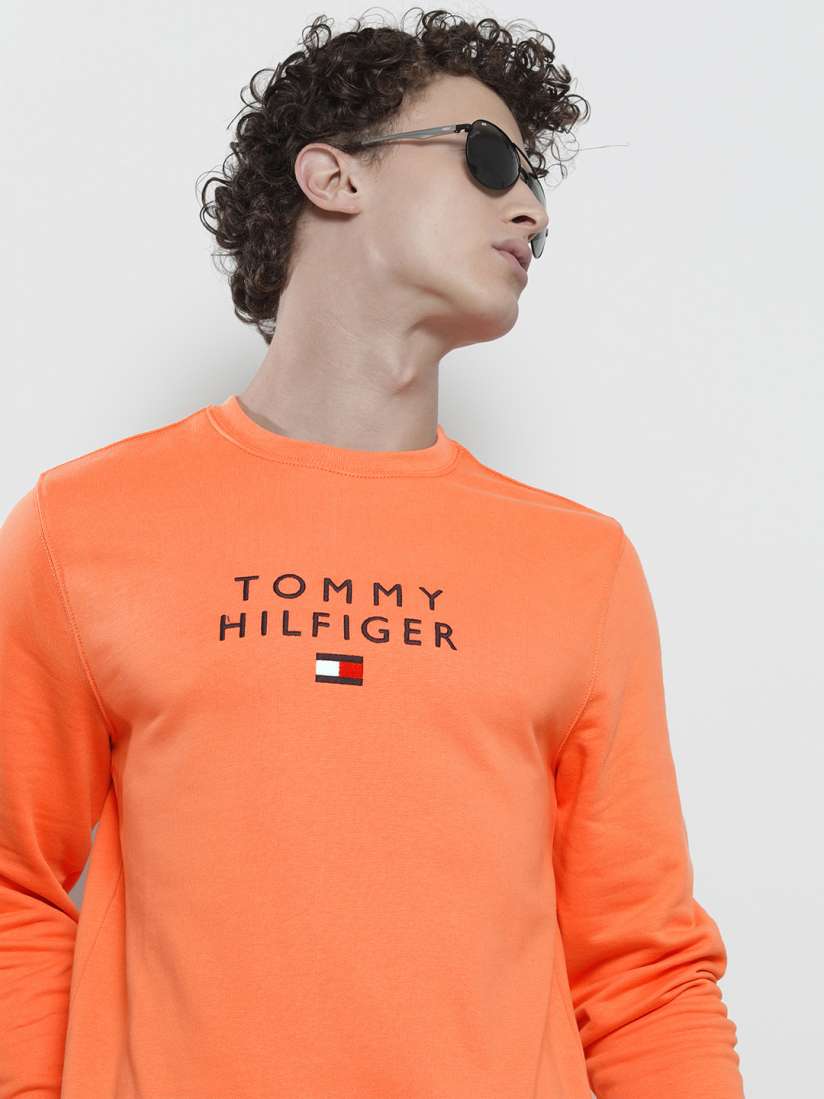 Orange tommy hilfiger sweatshirt outlet