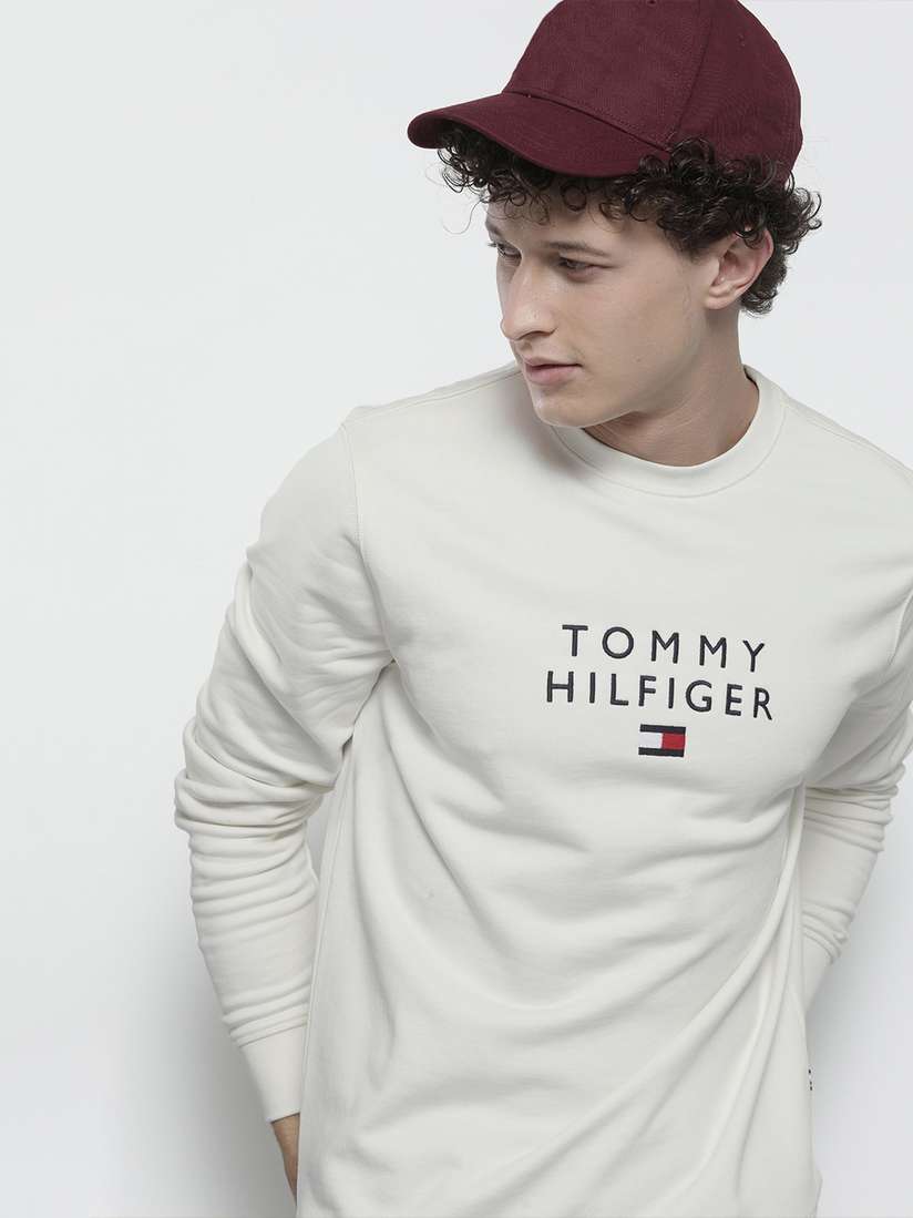 Buy Tommy Hilfiger Men White Organic Cotton Embroidered Detail