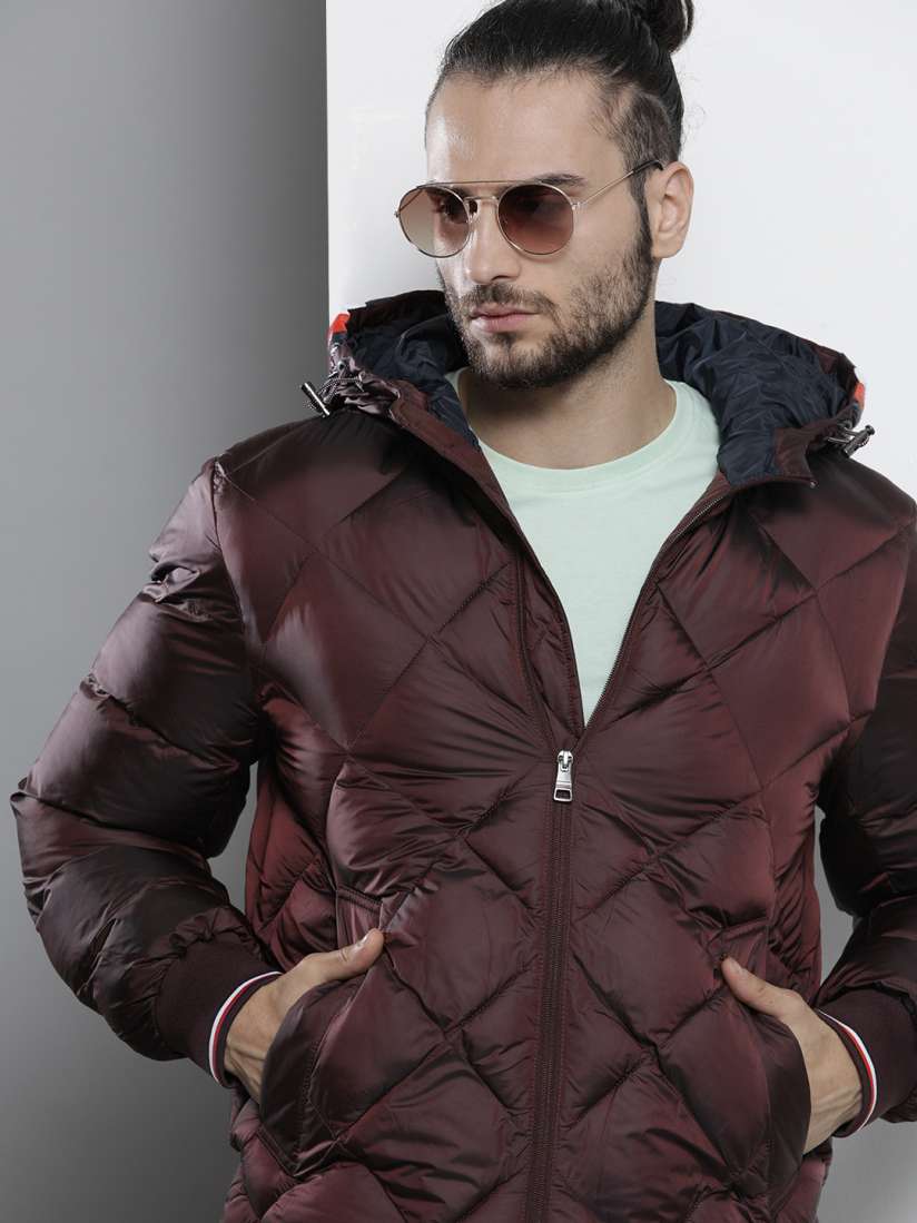Maroon tommy hilfiger jacket clearance