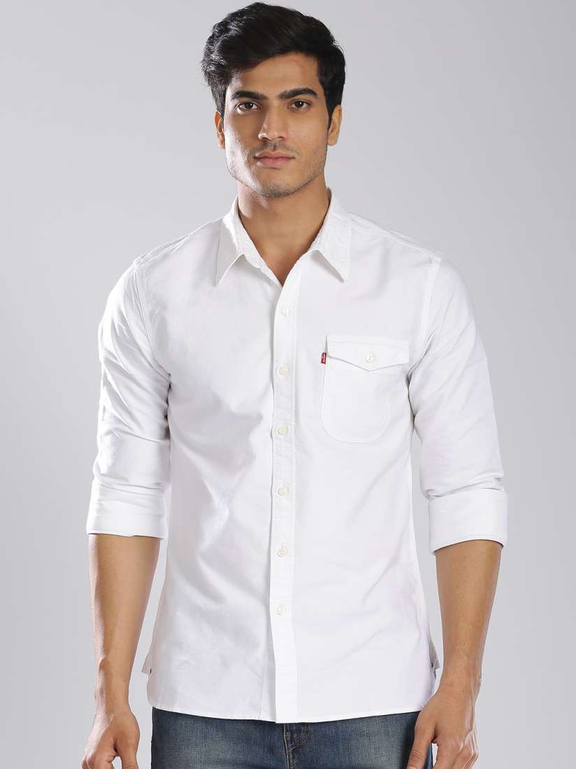Buy Levis Men White Slim Fit Casual Shirt Shirts for Men 1460546 Myntra