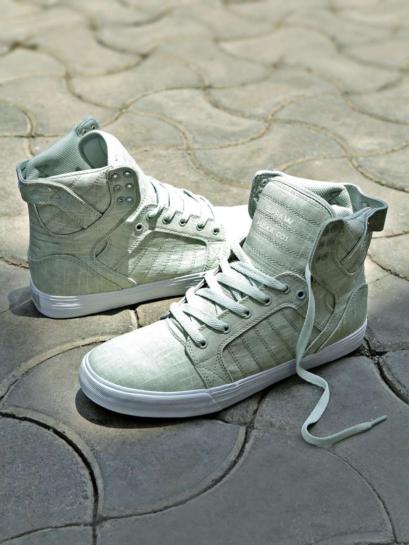 Buy Supra Men Grey Solid High Tops Sneakers Casual Shoes for Men 1460571 Myntra