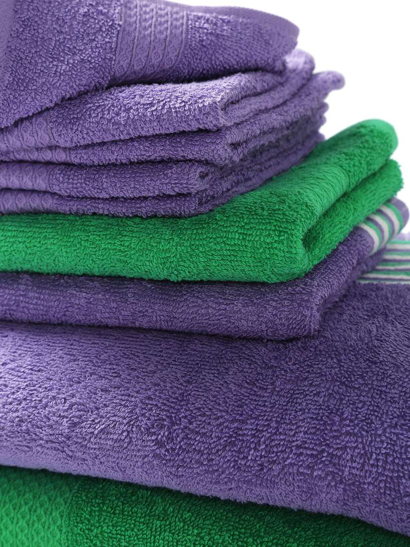 Purple and green towels 2025