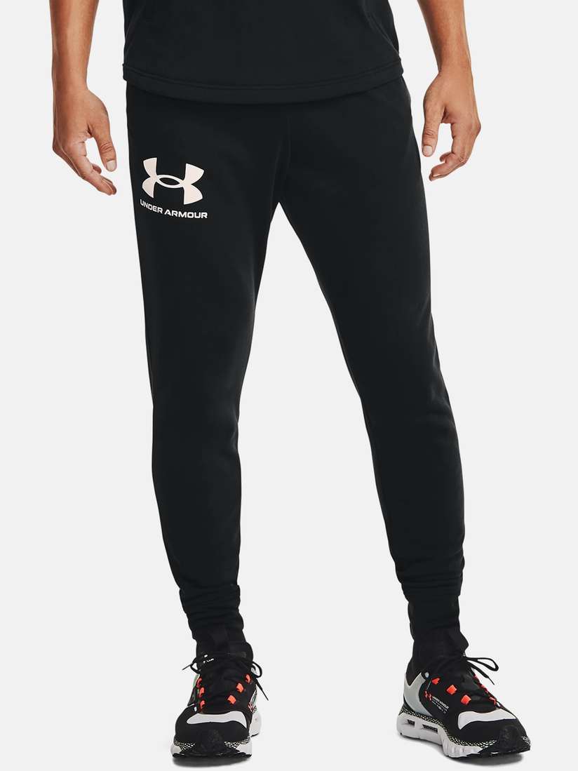 Buy UNDER ARMOUR Men Black Solid RIVAL TERRY Joggers Track Pants