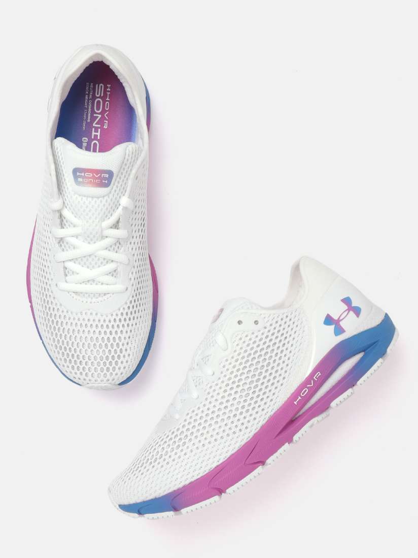 Buy UNDER ARMOUR Woven White HOVR Sonic 4 Colorshift Running Shoes with Bluetooth Sports Shoes for Women 14649144 Myntra