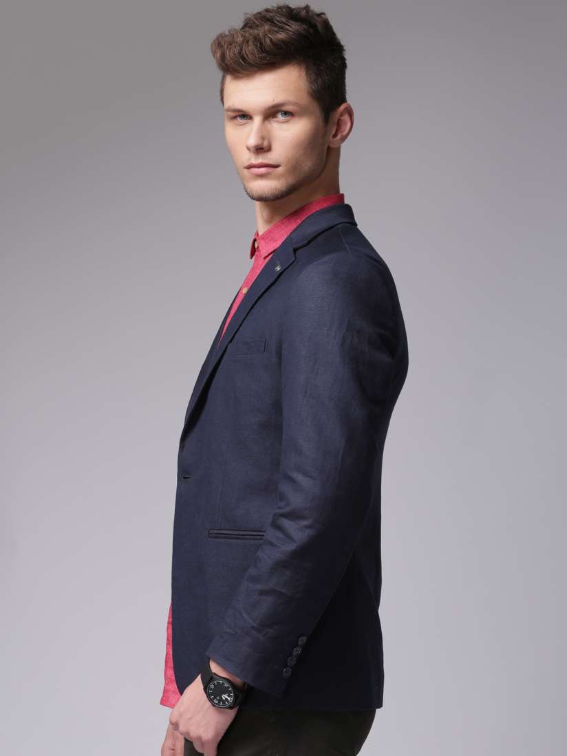 Buy True Blue Navy Single Breasted Blazer Blazers for Men 1465065 Myntra