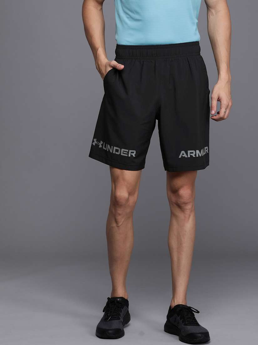 Buy UNDER ARMOUR Men Black Grey Printed Woven Graphic WM Knee Length Loose Fit Sports Shorts Shorts for Men 14666802 Myntra