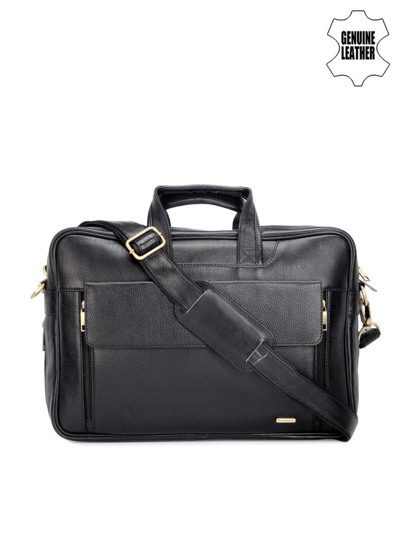 Buy Teakwood Leathers Unisex Black Genuine Leather Laptop Bag Laptop Bag for Unisex 1467677 Myntra