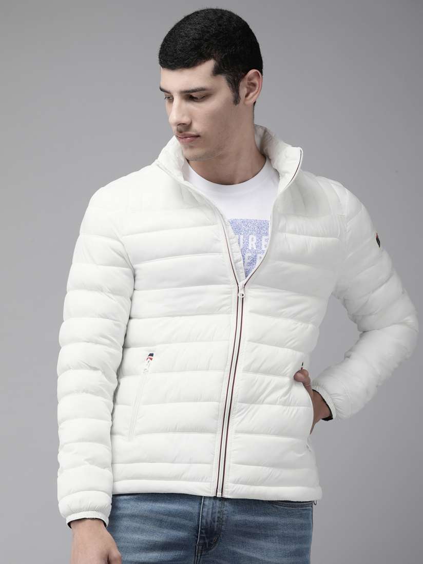 Buy U S Polo Assn Men White Solid Puffer Jacket Jackets for Men 14677606 Myntra