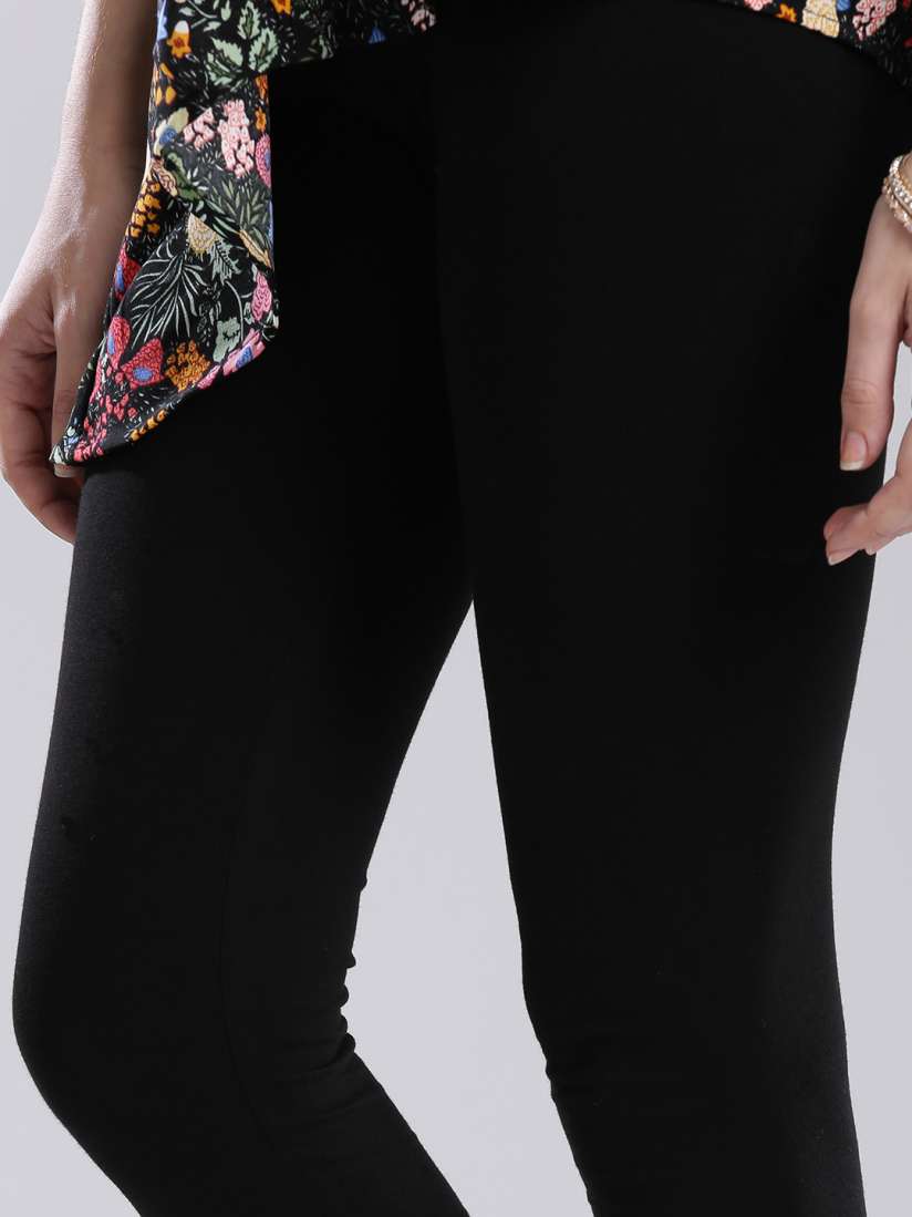 Buy W Black Ankle Length Leggings Leggings for Women 1468040 Myntra