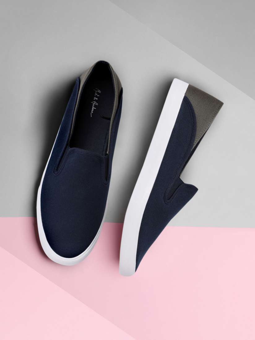 Buy Mast Harbour Men Navy Blue Slip On Sneakers Casual Shoes for Men 1468649 Myntra
