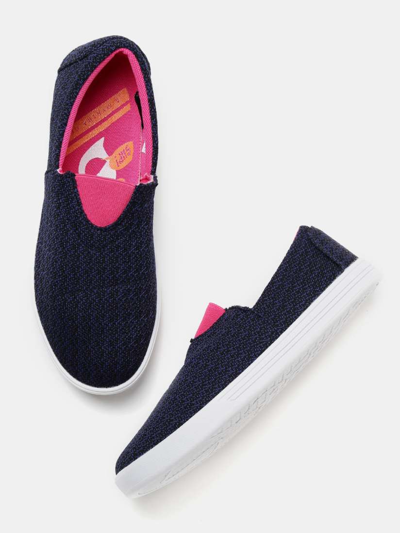 Buy Kook N Keech Women Navy Blue Woven Slip On Sneakers Casual Shoes for Women 1469150 Myntra
