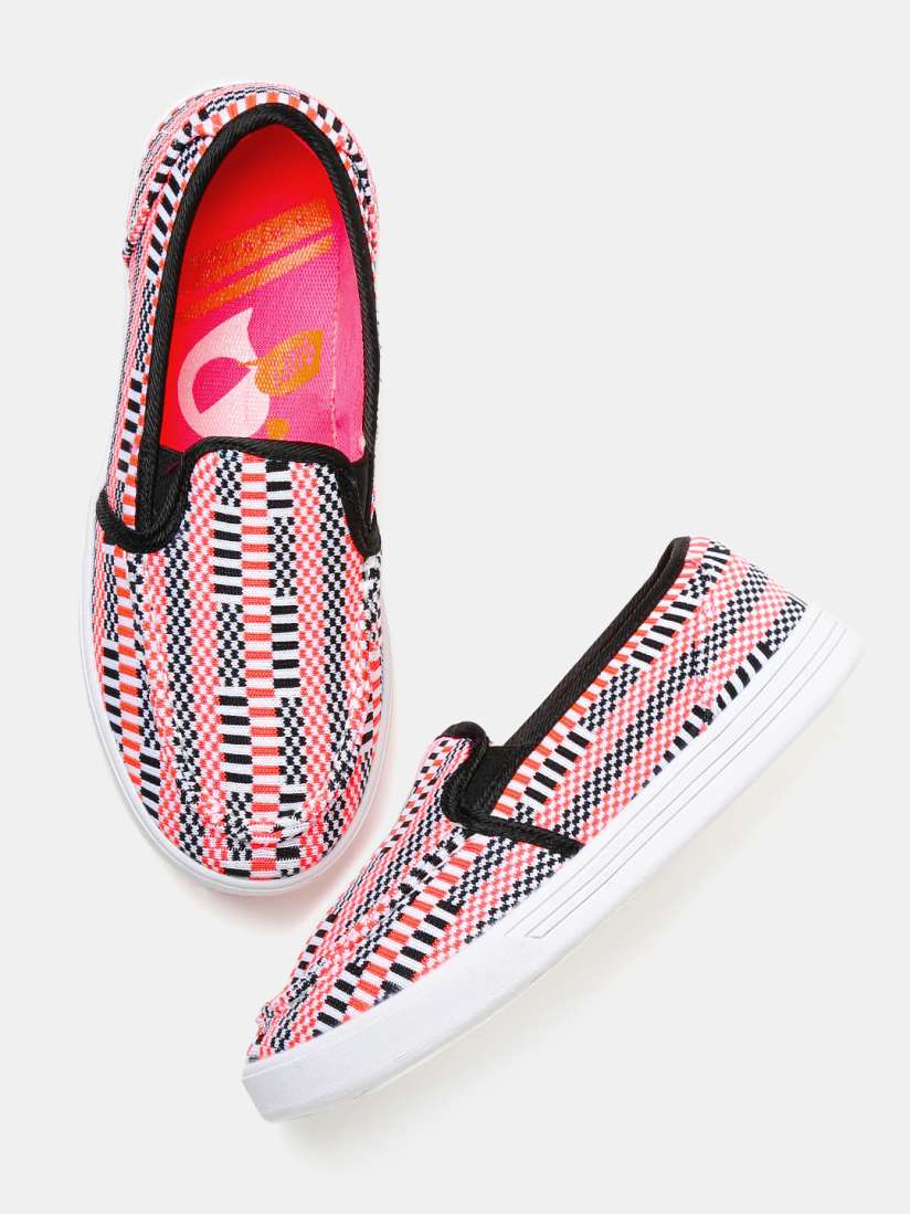 Buy Kook N Keech Women Orange Woven Slip On Sneakers Casual Shoes for Women 1469152 Myntra