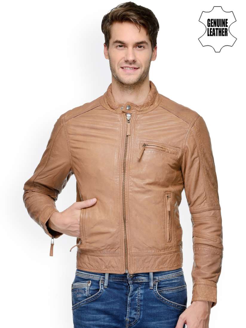 Buy Teakwood Leathers Tan Brown Leather Jacket Jackets for Men Myntra