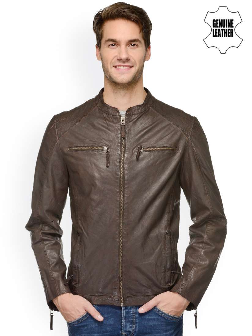 Buy Teakwood Leathers Brown Leather Jacket Jackets for Men 1469213 Myntra