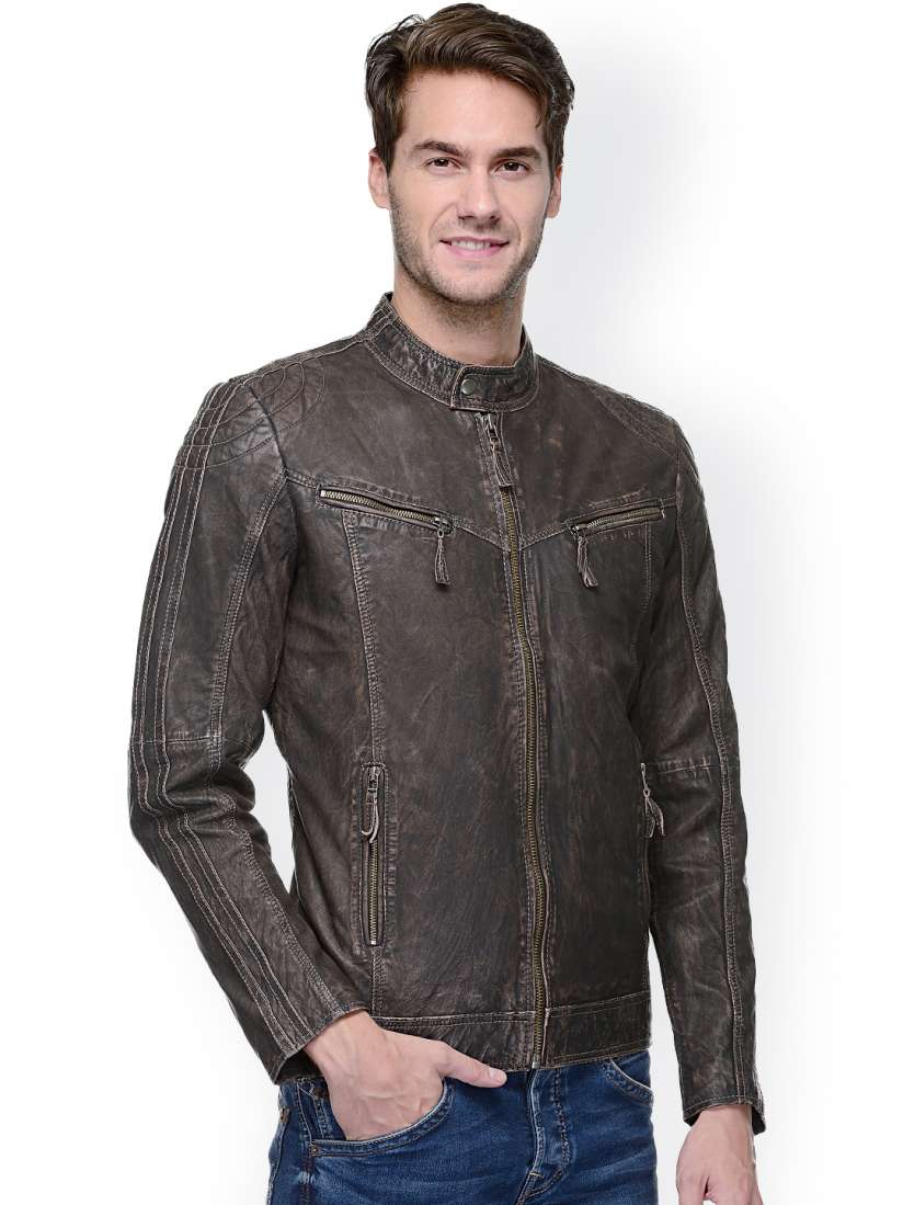Teakwood leather jackets myntra discount