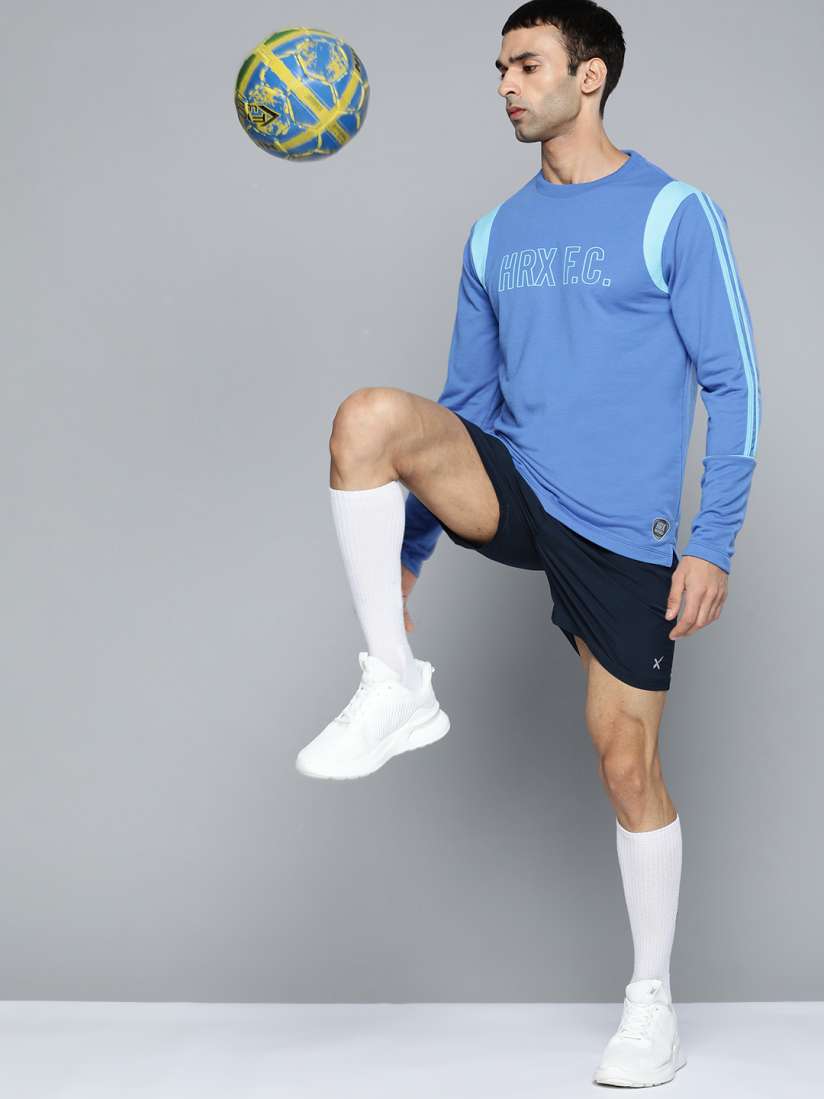 Buy HRX By Hrithik Roshan Football Men Strong Blue Rapid Dry Typography Sweatshirt Sweatshirts for Men 14701582 Myntra
