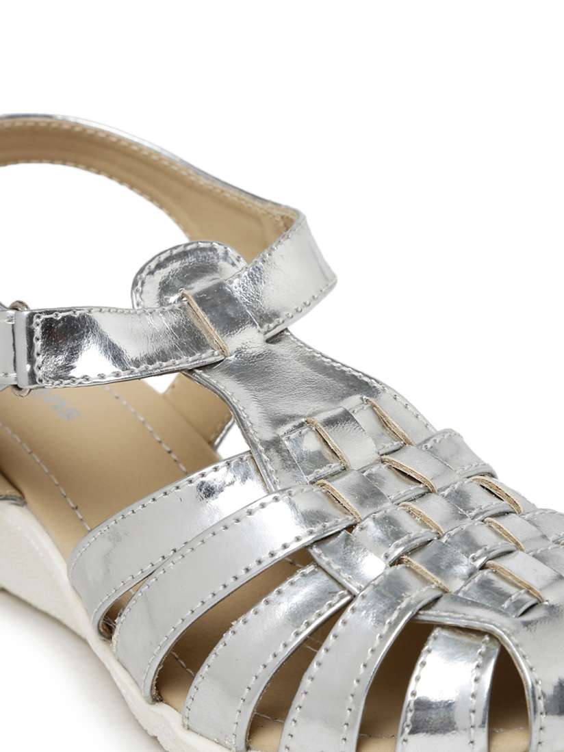 Girls silver wedges hot sale