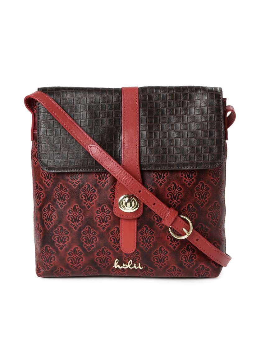 Buy Holii Maroon Brown Genuine Leather Handmade Sling Bag with Embossed Detail Handbags for Women 1470614 Myntra
