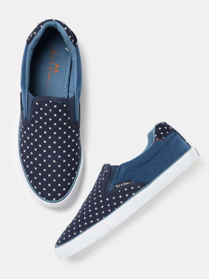 Buy Mast Harbour Men Navy Printed Slip Ons Casual Shoes for Men 1470645 Myntra