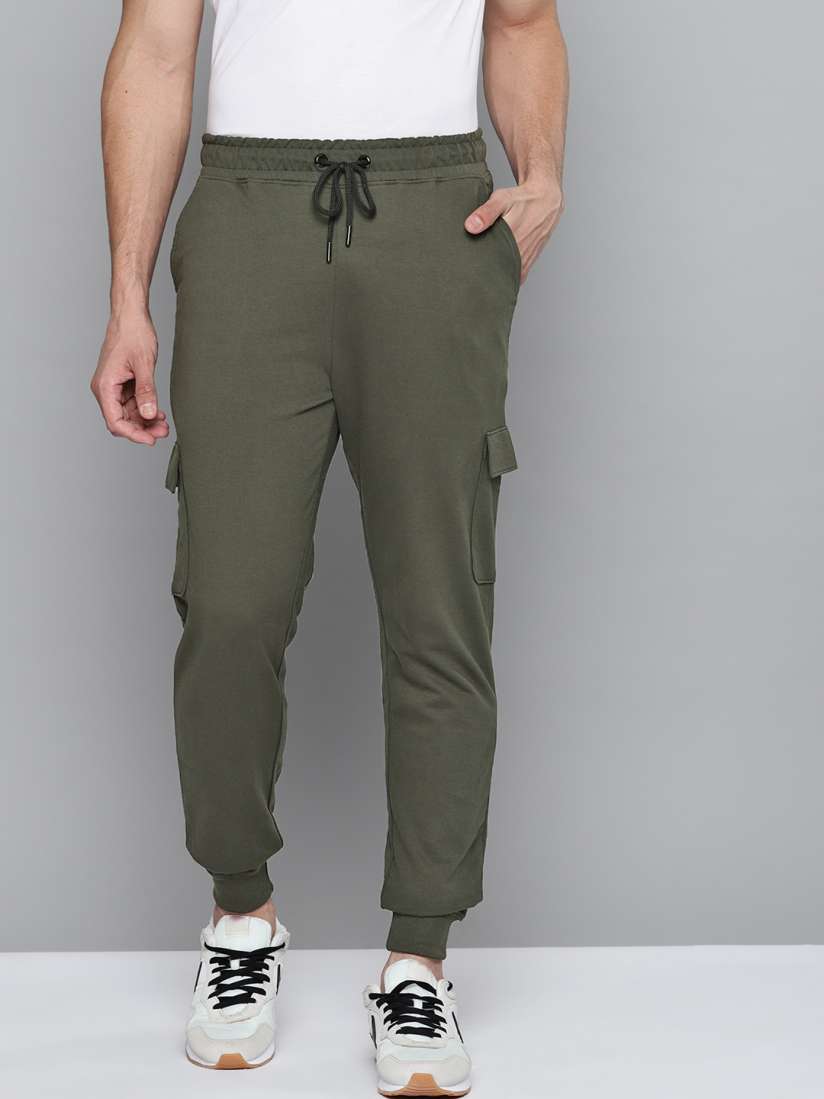 Buy Harvard Men Green Solid Cargo Joggers Track Pants for Men 14714656 Myntra