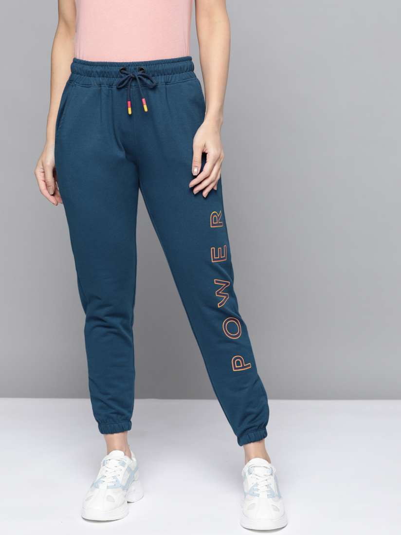 Buy Harvard Women Blue Yellow Typographic Print Track Pants Track Pants for Women 14714728 Myntra