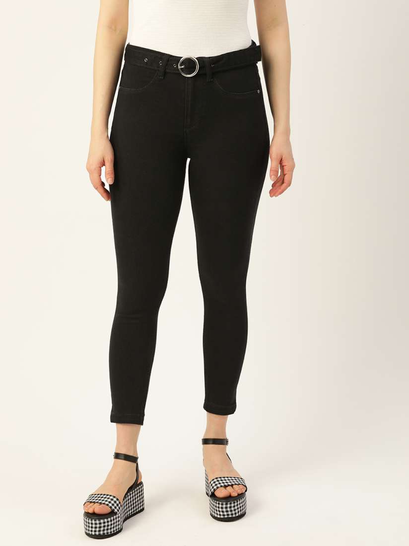 Myntra black jeggings top