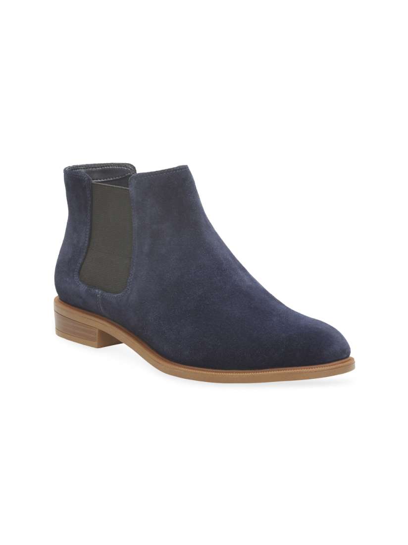 Clarks navy suede boots deals