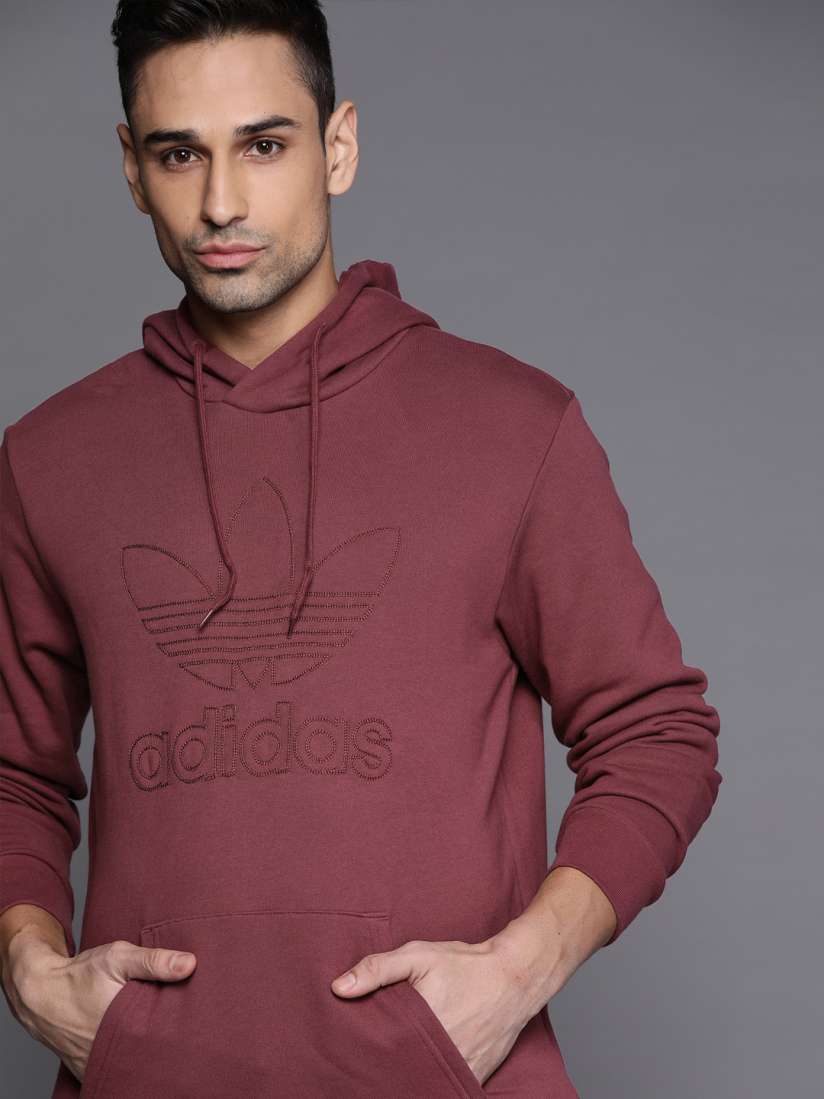 Mens burgundy adidas hoodie cheap