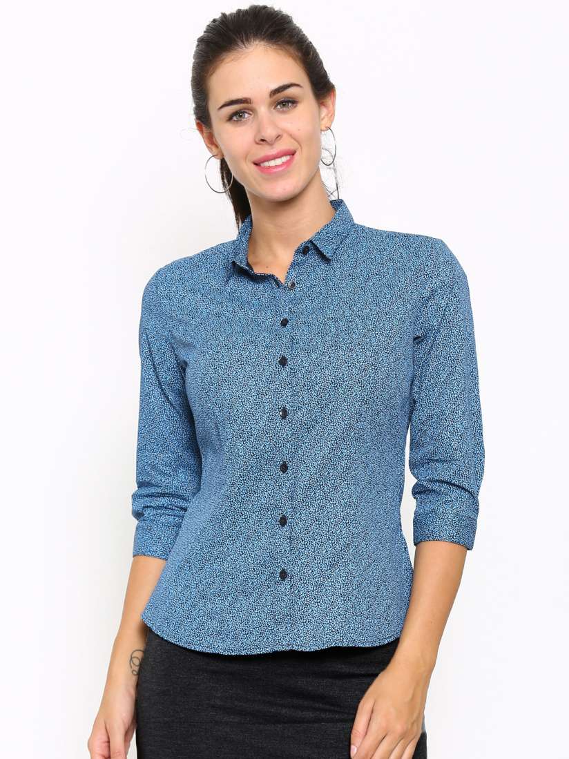 Buy Allen Solly Woman Blue Printed Casual Shirt Shirts for Women 1475120 Myntra