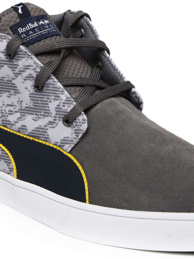 Buy PUMA Motorsport Men Grey RBR Desert Boot Vulc Printed Suede Mid Top Sneakers Boots for Men 1476052 Myntra