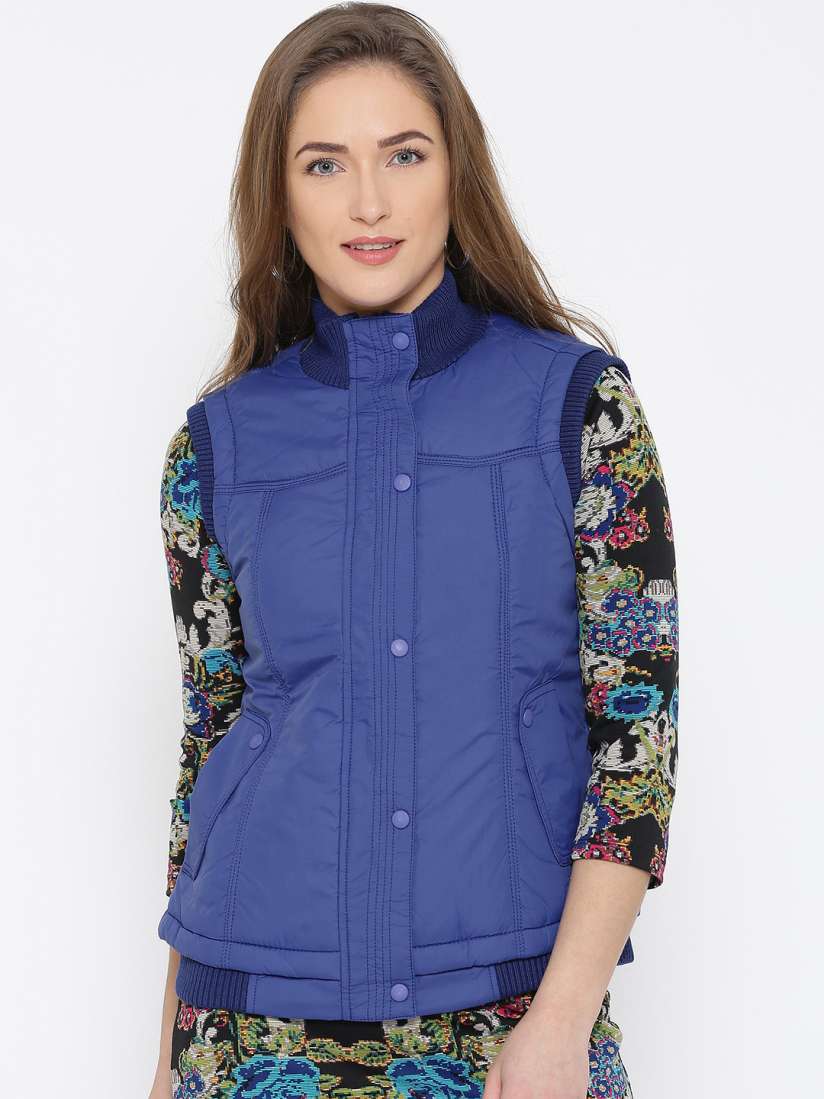 Buy Numero Uno Blue Sleeveless Jacket Jackets for Women Myntra