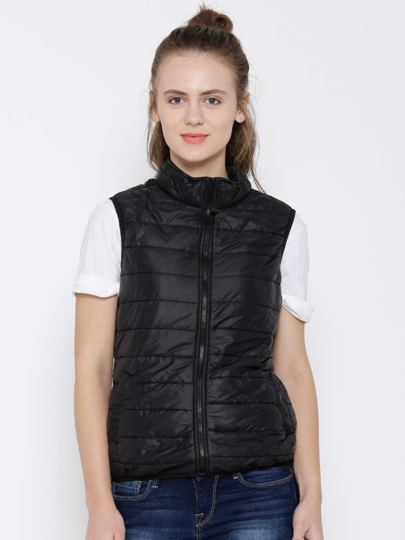 Buy Numero Uno Black Sleeveless Jacket Jackets for Women 1476481 Myntra
