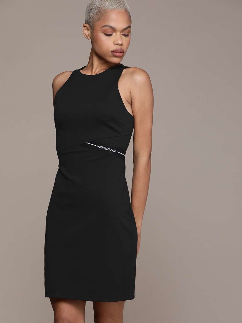 Buy Calvin Klein Jeans Black Solid Sheath Dress Dresses for Women 14779682 Myntra