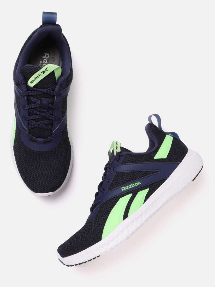Blue and green reebok shoes sales