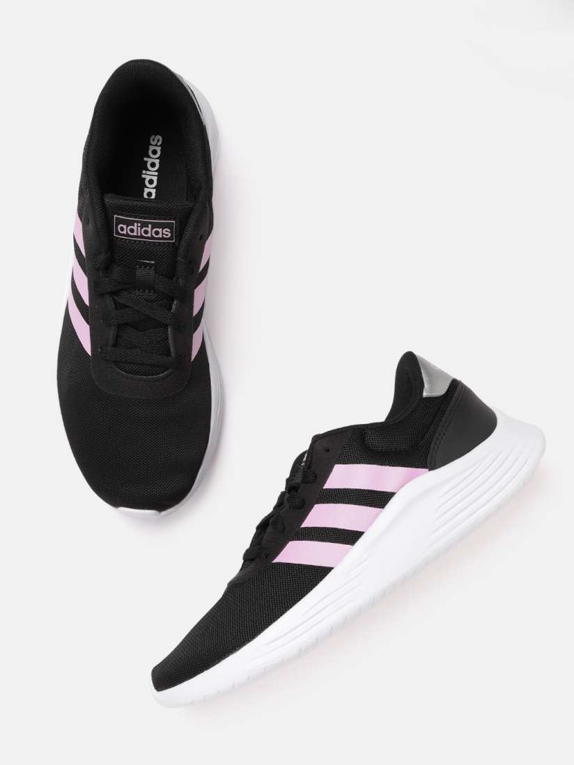 Women's black and pink adidas running shoes cheap