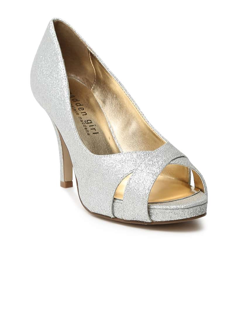 Buy Steve Madden Women Silver Toned GERTIEE Peep Toes Heels for Women 1478554 Myntra