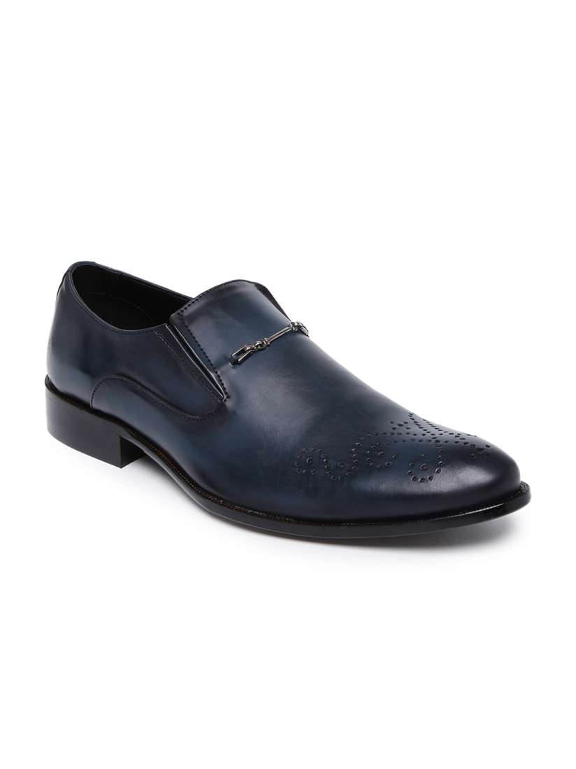 Buy Franco Leone Men Navy Formal Brogue Slip Ons Formal Shoes for Men 1478948 Myntra