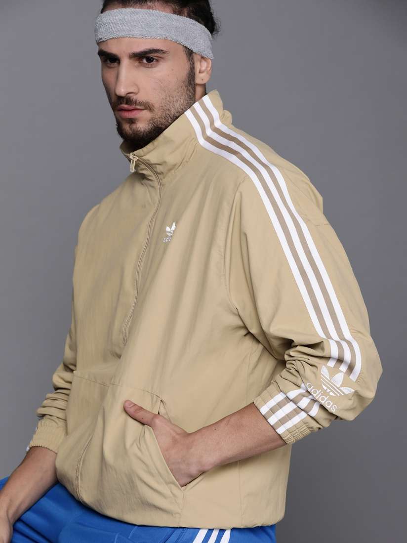 Buy ADIDAS Originals Men Beige Lock Up Solid Track Sustainable Jacket Jackets for Men 14789580 Myntra