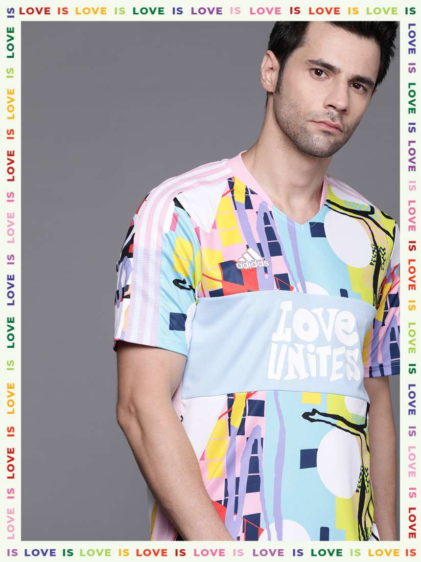 Multi coloured adidas t shirt clearance