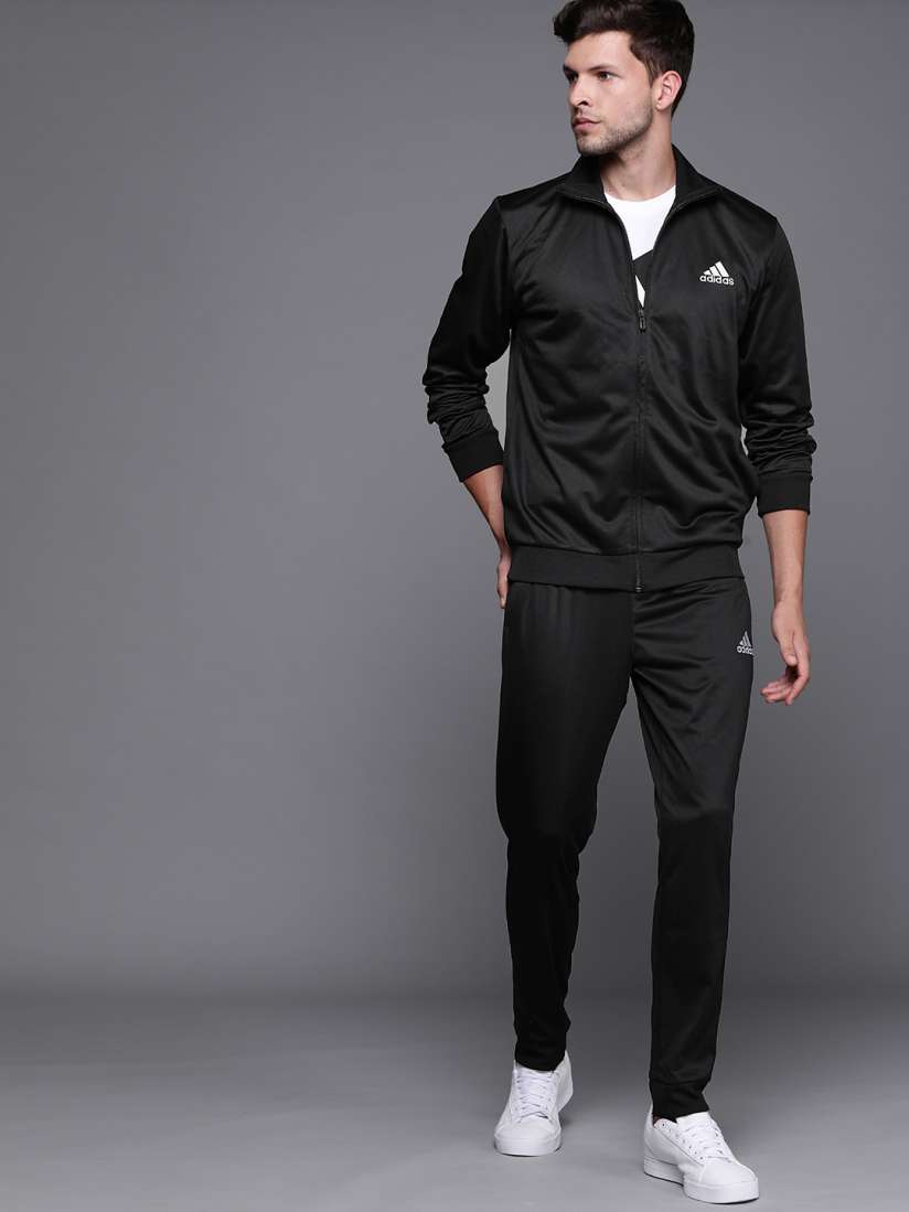 Mens black adidas tracksuit discount