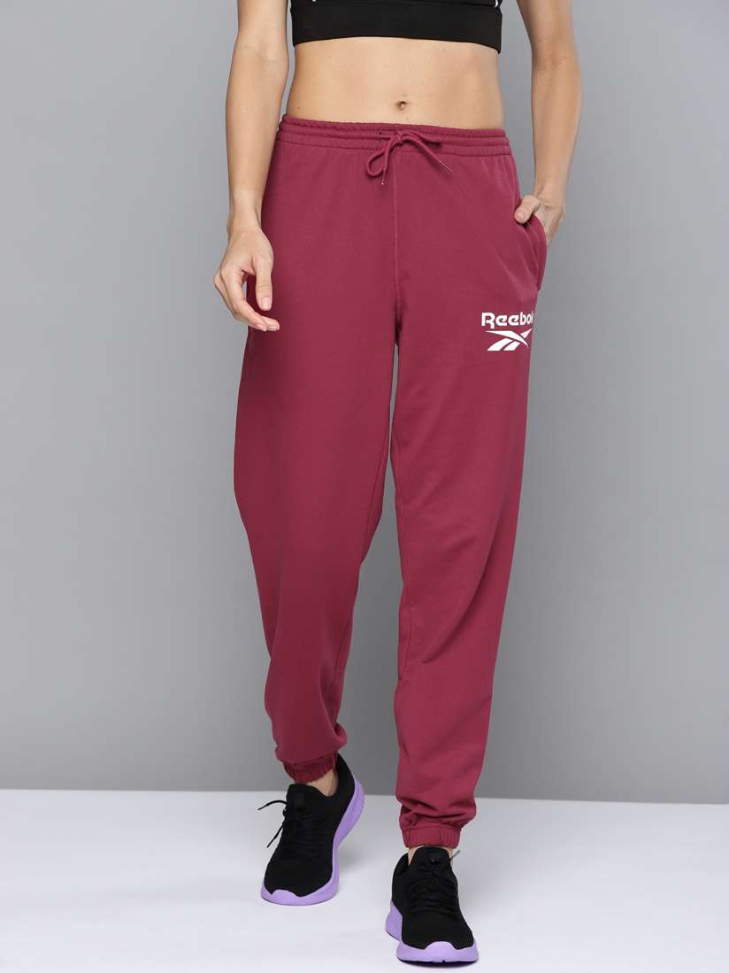 Buy Reebok Women Magenta Fleece Solid Joggers Track Pants for Women 14795720 Myntra