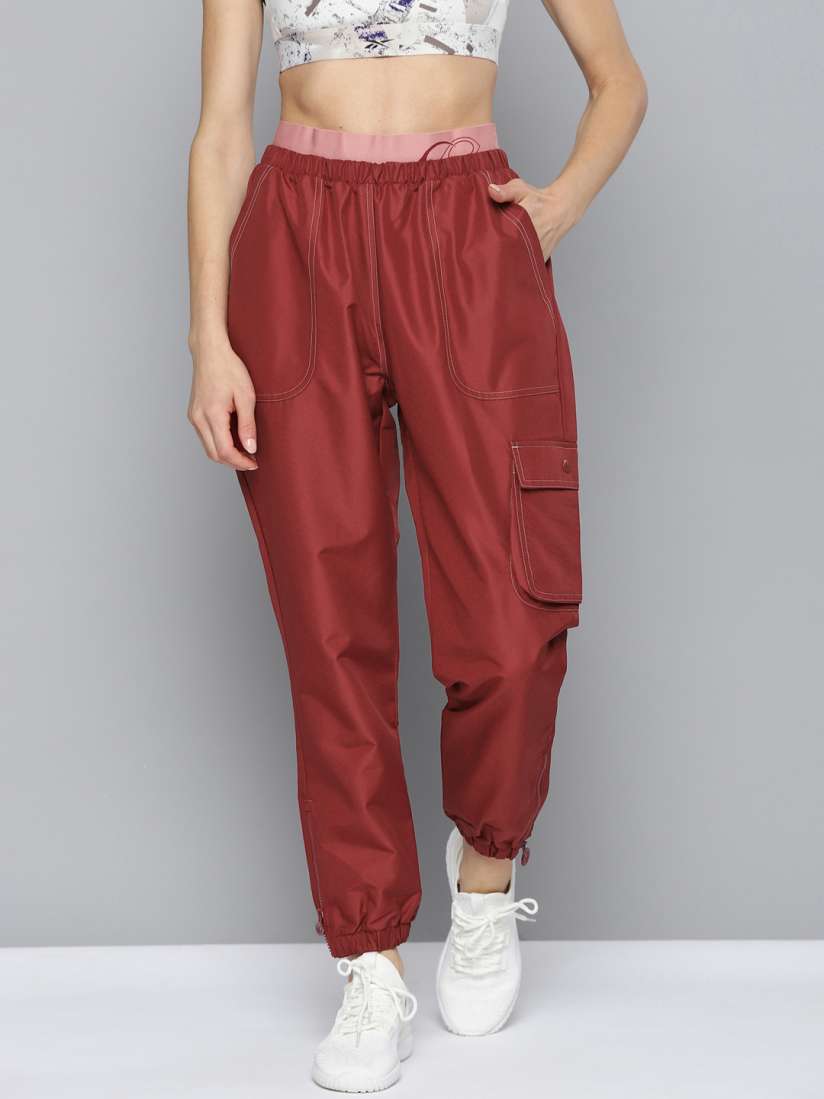 Buy Reebok Classic Women Maroon Solid Cardi B Running Track Pants Track Pants for Women 14795740 Myntra
