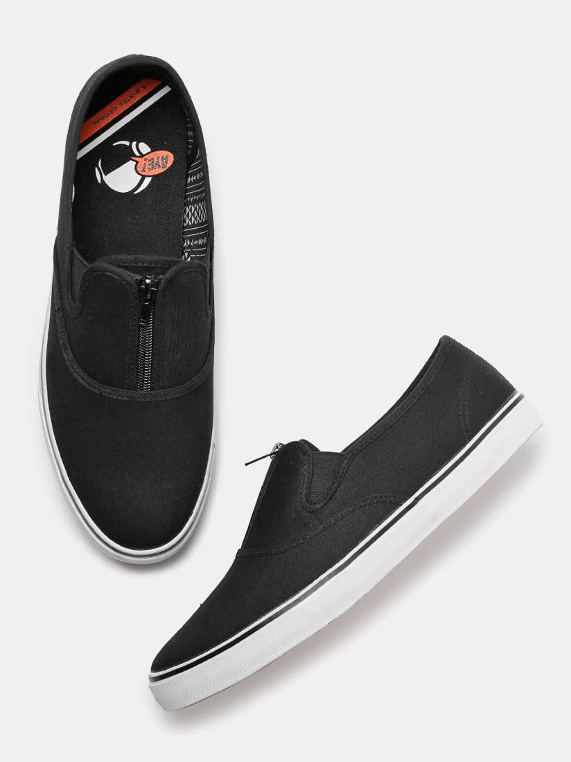 Buy Kook N Keech Men Black Solid Slip On Sneakers Casual Shoes for Men 1480321 Myntra
