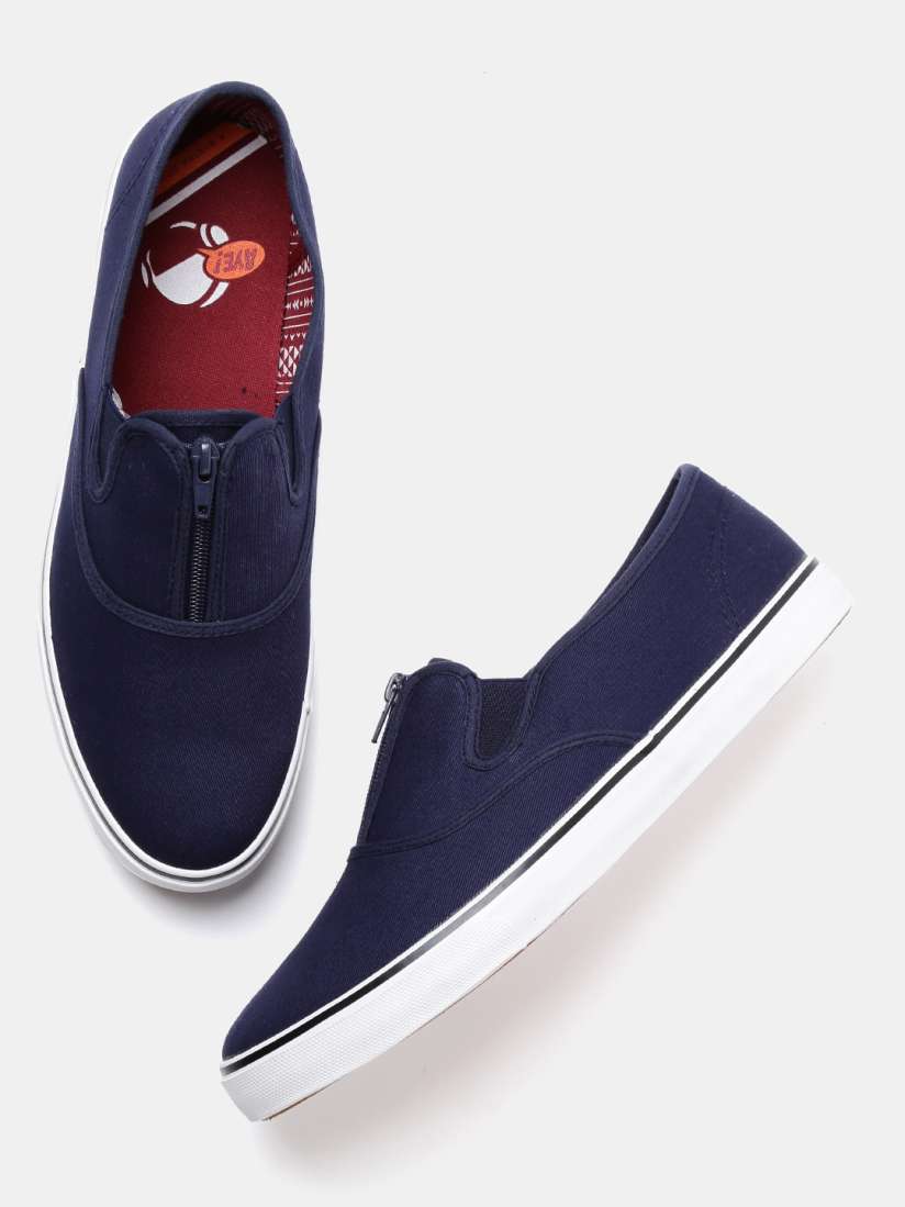 Buy Kook N Keech Men Navy Blue Solid Slip On Sneakers Casual Shoes for Men 1480322 Myntra