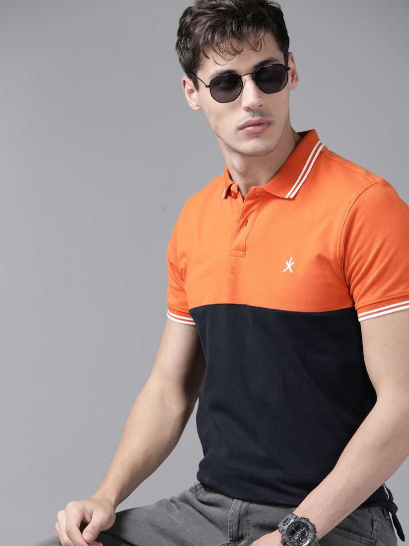 Mens black and orange polo shirt shop